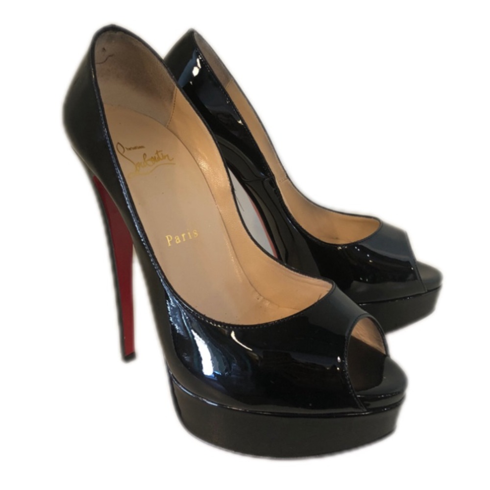 CHRISTIAN LOUBOUTIN Patent 150 Peep Toe Stilettos
